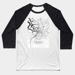 Antwerp Belgium City Map Baseball T-Shirt